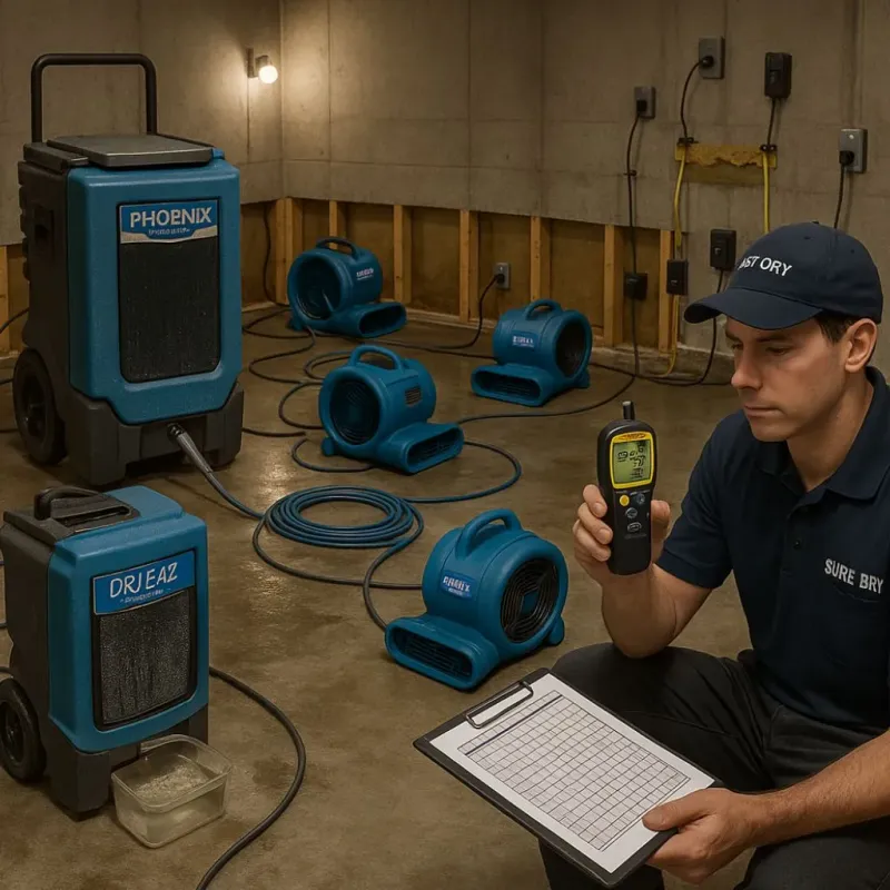 Structural Drying and Dehumidification process in Long Beach, MS